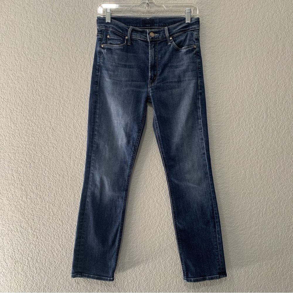 MOTHER Jeans Womens 26 Dazzler Mid Rise Ankle On The Edge Dark Wash Straight Leg